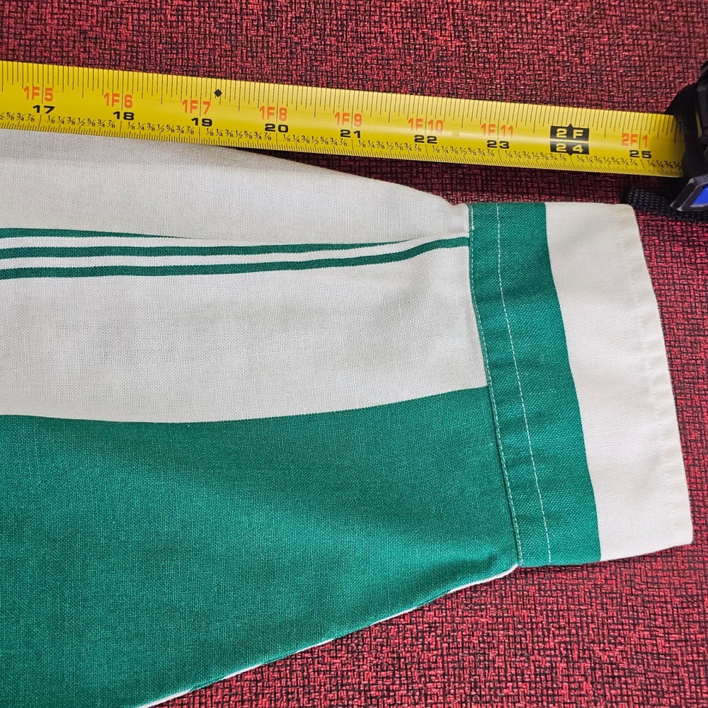 Vintage Tommy Hilfiger Button Down Shirt XL Green White Striped Crest Logo 90s - Picture 10 of 10